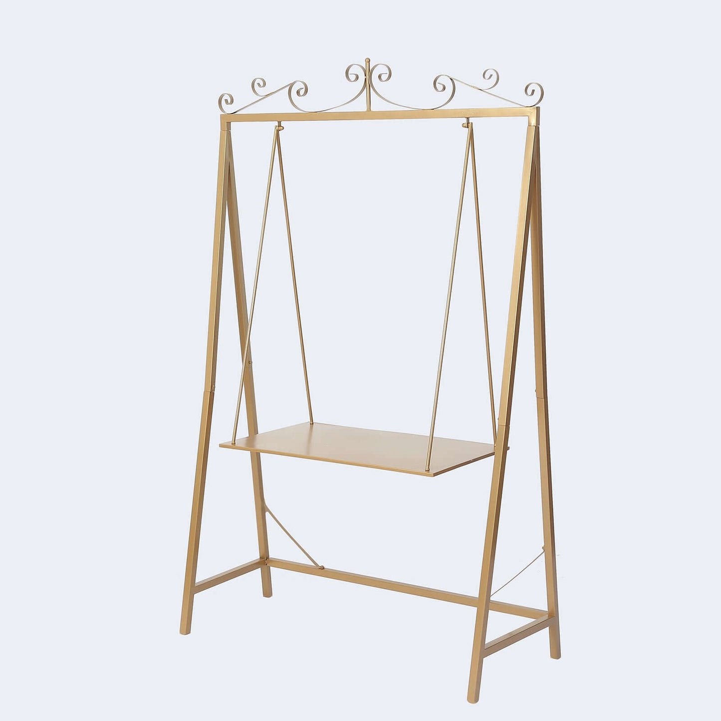 Metal Floor Swing Cake Stand Gold - Exquisite Hanging Dessert Display Serving Station for Upscale Parties & Weddings 6ft Tall