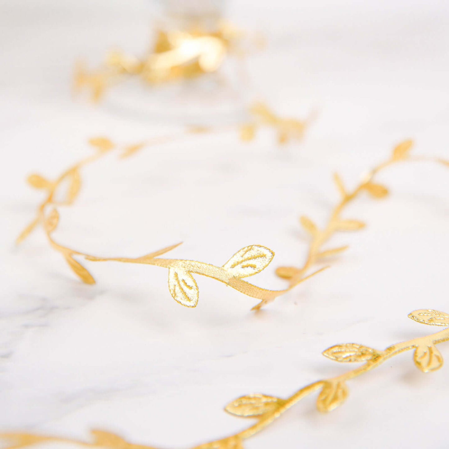 67ft Olive Gold Leaf Ribbon Trim, Artificial Vines Leaf Garland For DIY Craft Party Wedding Home Decor