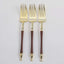 24-Pack Plastic Forks with Roman Column Handle Gold/Brown - European Style Disposable Utensils 8"