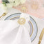 4 Pack Pearl And Diamond Rhinestone Flower Gold Metal Napkin Rings, Decorative Napkin Buckle Holders