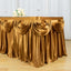 Satin 14ft Table Skirt Gold Pleated Double Drape Design - Soft & Graceful for Events