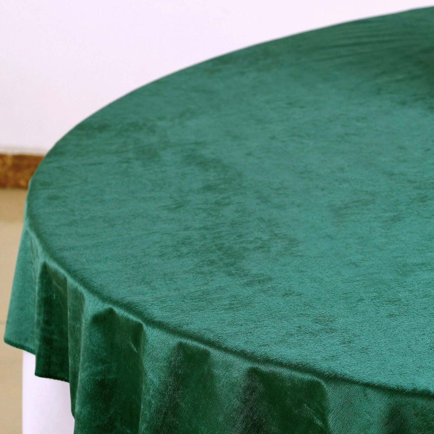 Velvet 72"x72" Table Overlay Square Tablecloth Hunter Emerald Green - Premium Soft Finish Table Topper