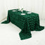 Satin 90"x132" Rectangle Tablecloth Hunter Emerald Green - Grandiose 3D Rosette Seamless Table Cover