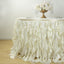 Taffeta 17ft Table Skirt Ivory - Cascading Curly Willow Style Table Cover