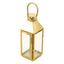 Stainless Steel Candle Lantern Crown Top Design Gold - Outdoor Metal Patio Lantern Centerpiece 14"