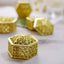 12-Pack Vintage Hexagon Gift Box Candy Containers Gold - Stylish Hollow Favor Boxes for Jewelry 3"