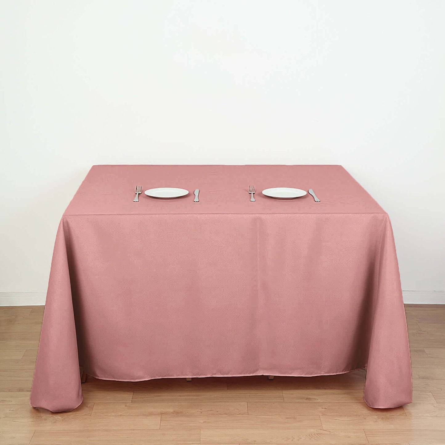 Polyester Square 90"x90" Tablecloth Dusty Rose - Wrinkle-Resistant & Durable Table Cover