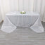Polyester 90"x156" Rectangle Tablecloth Silver Metallic Fringe Shag Tinsel Table Cover