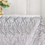 Mesh 90"x156" Rectangle Tablecloth Silver - Wave Sequin Embroidered Table Cover
