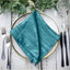 5 Pack Taffeta 20"x20" Napkins Peacock Teal - Accordion Crinkle Dinner Napkins