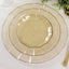 10-Pack Plastic Round 6" Dessert Plates in Gold Glitter with Ruffled Rim - Transparent Sturdy Disposable Salad Appetizer Dinnerware