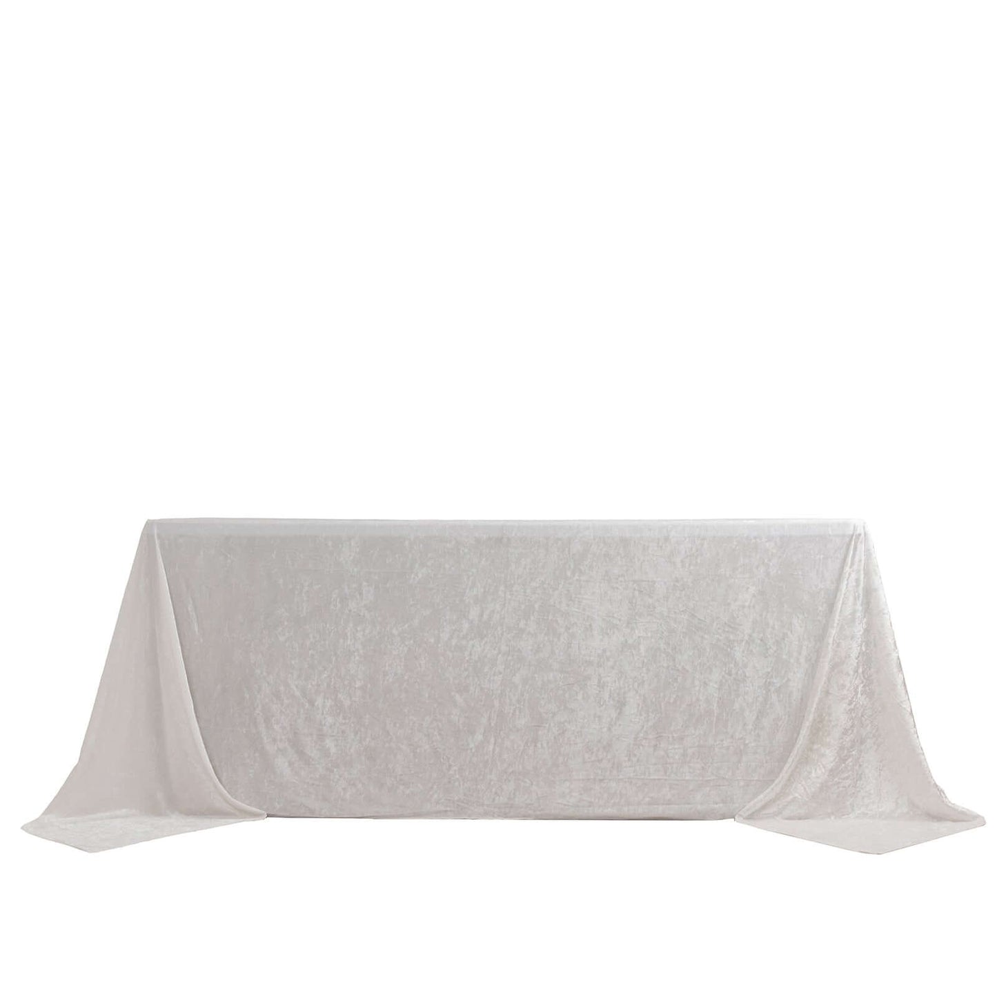 Premium Crushed Velvet 90"x132" Rectangle Tablecloth White - Reusable Soft & Graceful Seamless Table Cover
