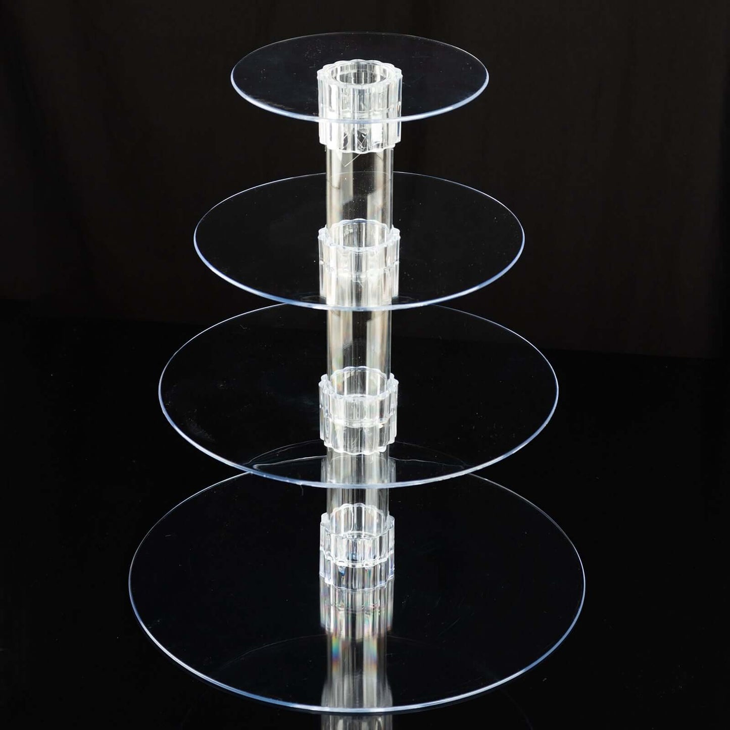 4-Tier Acrylic Round Cupcake Stand Clear - Buffet Party Tables 14"