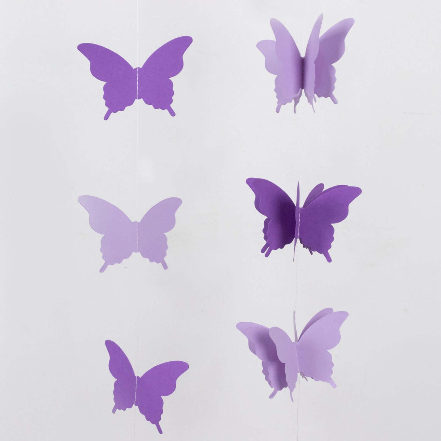 2 Pack 9ft Purple 3D Paper Butterfly Hanging Garland Streamers, Party String Banners