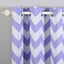 2 Pack White Lavender Lilac Chevron Print Thermal Room Darkening Blackout Window Curtain Panels With Chrome Grommet - 52"x96"