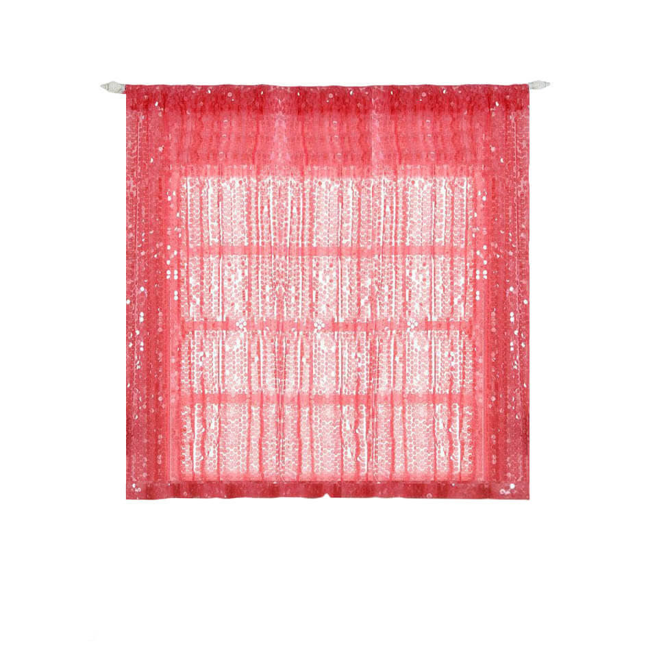 2 Pack Coral Big Payette Sequin Curtains With Rod Pocket Window Treatment Panels - 52"x64" - Clearance SALE