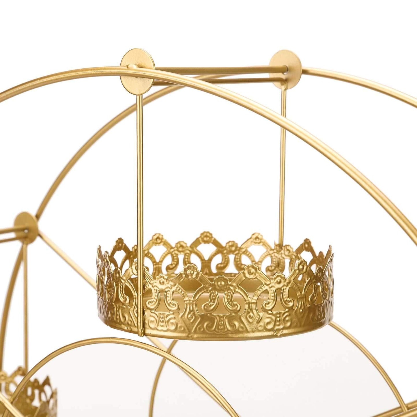 Metal Ferris Wheel Cupcake Holder Gold - Large Decorative Rotating Dessert Display Stand for Carnival-Themed Events Baby Showers & Weddings 23"