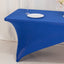 Stretch Spandex 72"x30" Rectangle Table Cover Royal Blue/Red Cross Over Design - Two-Piece Fitted Tablecloth with Elastic Foot Pockets