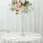 2-Pack Crystal Beaded Trumpet Vase Set Silver - Table Centerpiece for Grand Occasions 40"