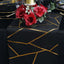 Polyester 9ft Table Runner Black with Gold Foil Modern Geometric Accent