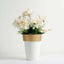 2-Pack Flower Plant Pots Medium Design White with Gold Rim - Plastic Indoor Decorative Planters 6"