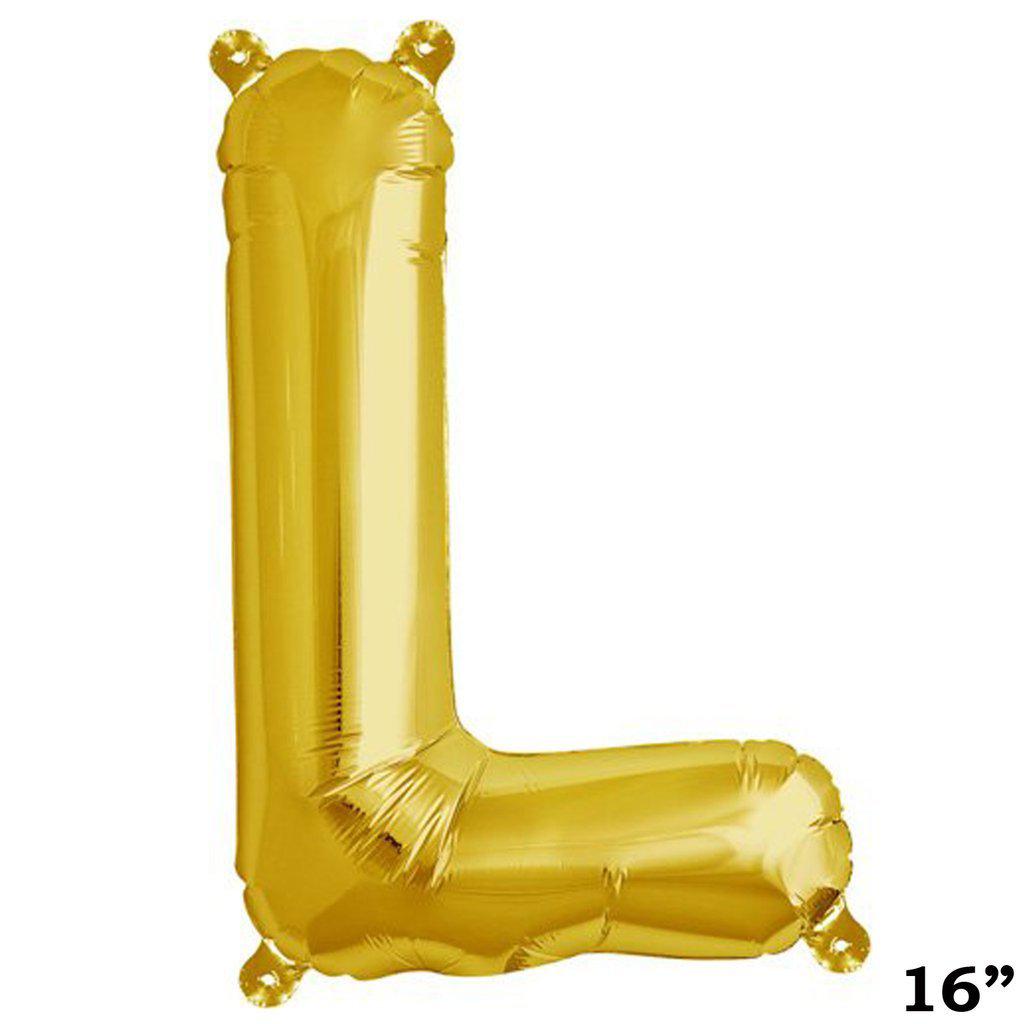 16" Shiny Metallic Gold Mylar Foil Alphabet Letter & Number Balloons