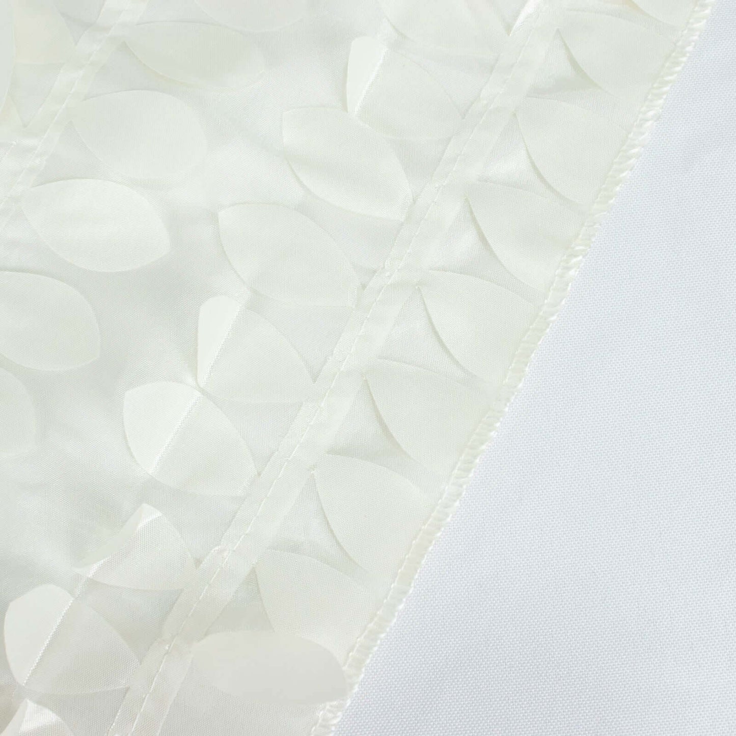 Taffeta 72"x72" Table Overlay Square Tablecloth Ivory - 3D Leaf Petal Table Cover