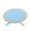 1-Tier Cardboard Cake Stand Light Blue - Stylish Reusable Cupcake Dessert Holder with Gold Scalloped Rim for Baby Showers Birthdays & Events 13"