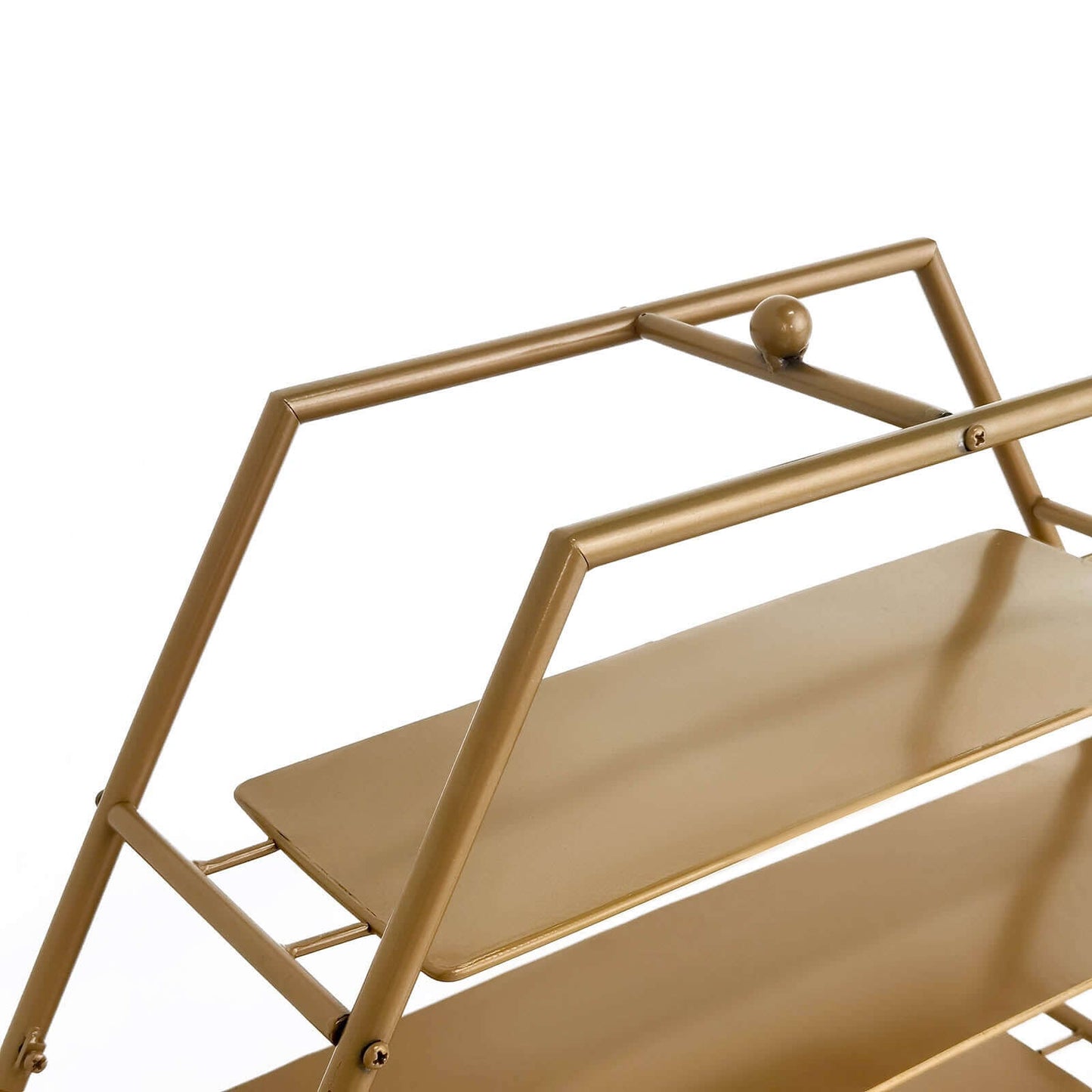 3-Tier Metal Hexagon Cupcake Stand Matte Gold - Stylish Geometric Dessert Holder Appetizer Display for Modern Weddings Dessert Buffets & Celebrations 21"