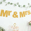 3ft Gold Glittered Mr and Mrs Paper Hanging Wedding Anniversary Banner, Party Garland Banner