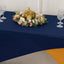 Stretch Spandex 72"x30" Rectangle Table Cover Navy Blue/Gold Cross Over Design - Two-Piece Fitted Tablecloth with Elastic Foot Pockets