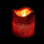 12-Pack LED Votive Candles Glittered Red Design - Reusable Flameless Battery Operated Lights