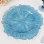 6-Pack Acrylic Plastic Round Charger Plates 13" in Transparent Dusty Blue with Reef Design, Dinner Charger Tableware