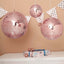 16" Large Rose Gold Foam Disco Mirror Ball With Hanging Swivel Ring, Holiday Party Decor