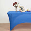 Stretch Spandex 72"x30" Rectangular Table Cover Royal Blue with Curved Open Back Design Tailored Professional Look