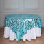 Sequin 72"x72" Table Overlay Square Tablecloth Turquoise - Big Payette Table Cover