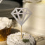 24-Pack Cupcake Toppers Diamond Ring Design Glitter Silver - Party Cake Picks Engagement Decoration Supplies