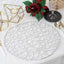 6-Pack Table Placemats Woven Fiber Design Silver Round - Disposable Mats for Dining and Events 15"