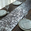 Mesh Polyester 108" Table Runner Roll Metallic Silver - Distressed Foil Look Disposable Table Decor