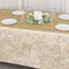 Crushed Velvet Fitted Rectangular 6ft Table Cover Beige - Wrinkle-Free Stretchy Tablecloth