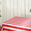 Satin 90"x156" Rectangle Tablecloth Red/White - Stripe Design with Seamless Finish Table Cover