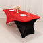 Stretch Spandex 72"x30" Rectangle Table Cover Red/Black Cross Over Design - Two-Piece Fitted Tablecloth with Elastic Foot Pockets