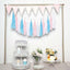 12 Pack Pre-Tied Turquoise Tissue Paper Tassel Garland With String, Hanging Fringe Party Streamer Backdrop Decor