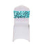 5 Pack Big Payette Sequin 13"x10" Chair Sash Bands Turquoise - Stylish Glittering Decor for Weddings & Gatherings