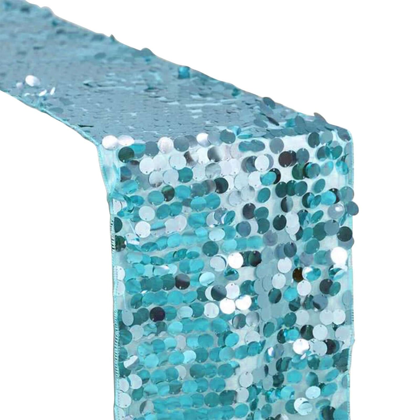 Big Payette Sequin 13"x108" Table Runner Turquoise - Dazzling Design