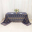 Mesh 90"x156" Rectangle Tablecloth Royal Blue/Gold - Wave Sequin Embroidered Table Cover