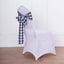 5 Pack Polyester Chair Sashes Navy Blue/White Buffalo Plaid - Durable & Reusable Chair Bows 6"x108"