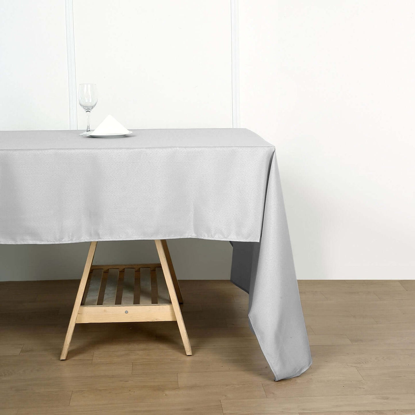 Polyester 60"x102" Rectangle Tablecloth Silver - Durable and Stylish Table Cover