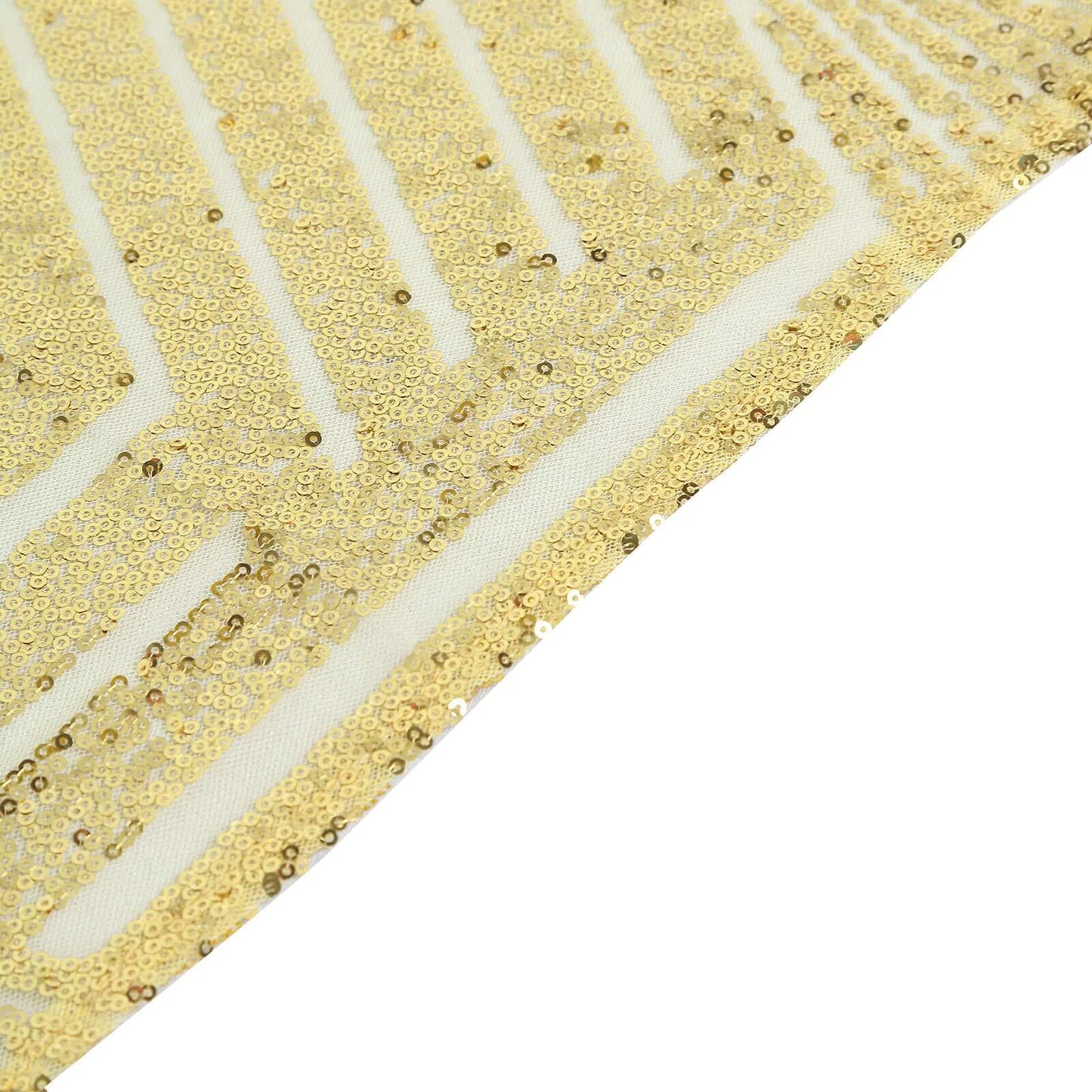 Sequin 12"x108" Table Runner Gold Diamond Glitz - Shimmering Event Decoration