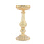 Set of 3 Candle Holder Stands Gold Mercury Glass Pillar Design - Stylish Votive Centerpieces for Tables & Decor 7", 8", 10"
